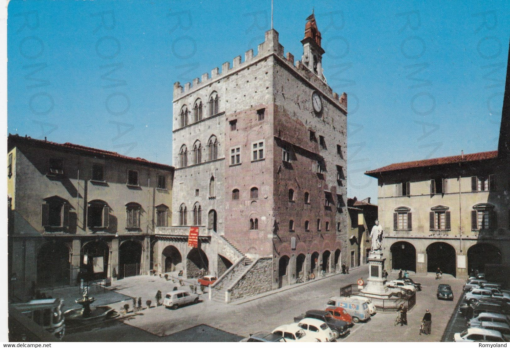 CARTOLINA  PRATO,TOSCANA-PIAZZA DEL COMUNE E PALAZZO PRETORIO-STORIA,MEMORIA,CULTURA,BELLA ITALIA,NON VIAGGIATA - Prato