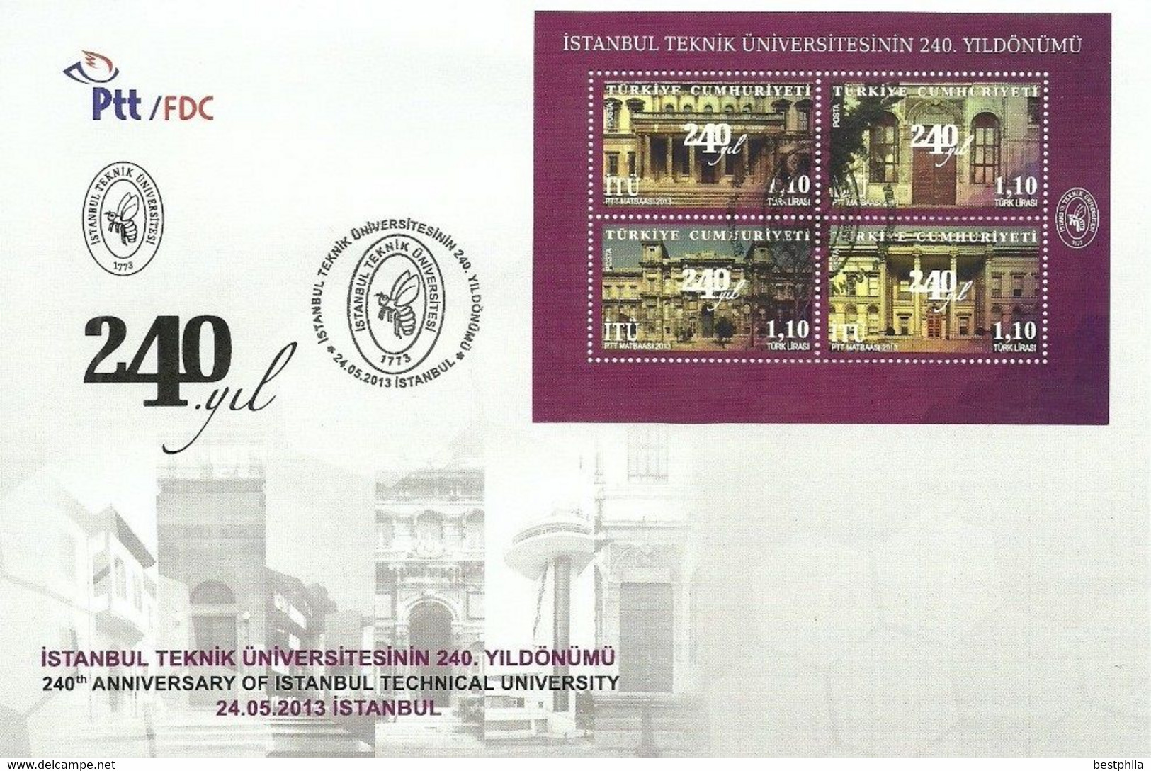 Turkey, Türkei - 2013 - 240th Anniversary Of Istanbul Technical University /// First Day Cover & FDC - Brieven En Documenten