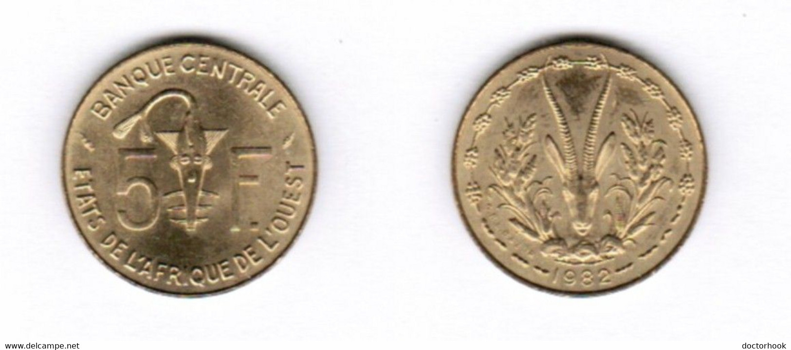 FRENCH WEST AFRICA   5 FRANCS 1982 (KM # 2a) #7011 - Africa Occidentale Francese