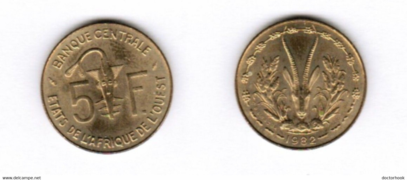 FRENCH WEST AFRICA   5 FRANCS 1982 (KM # 2a) #7012 - Französisch-Westafrika