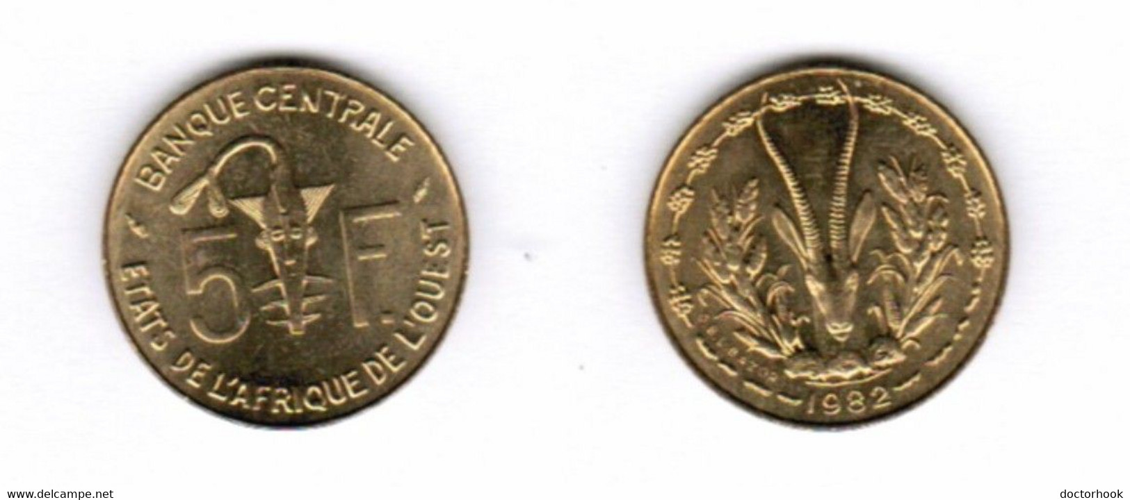 FRENCH WEST AFRICA   5 FRANCS 1982 (KM # 2a) #7013 - Africa Occidentale Francese