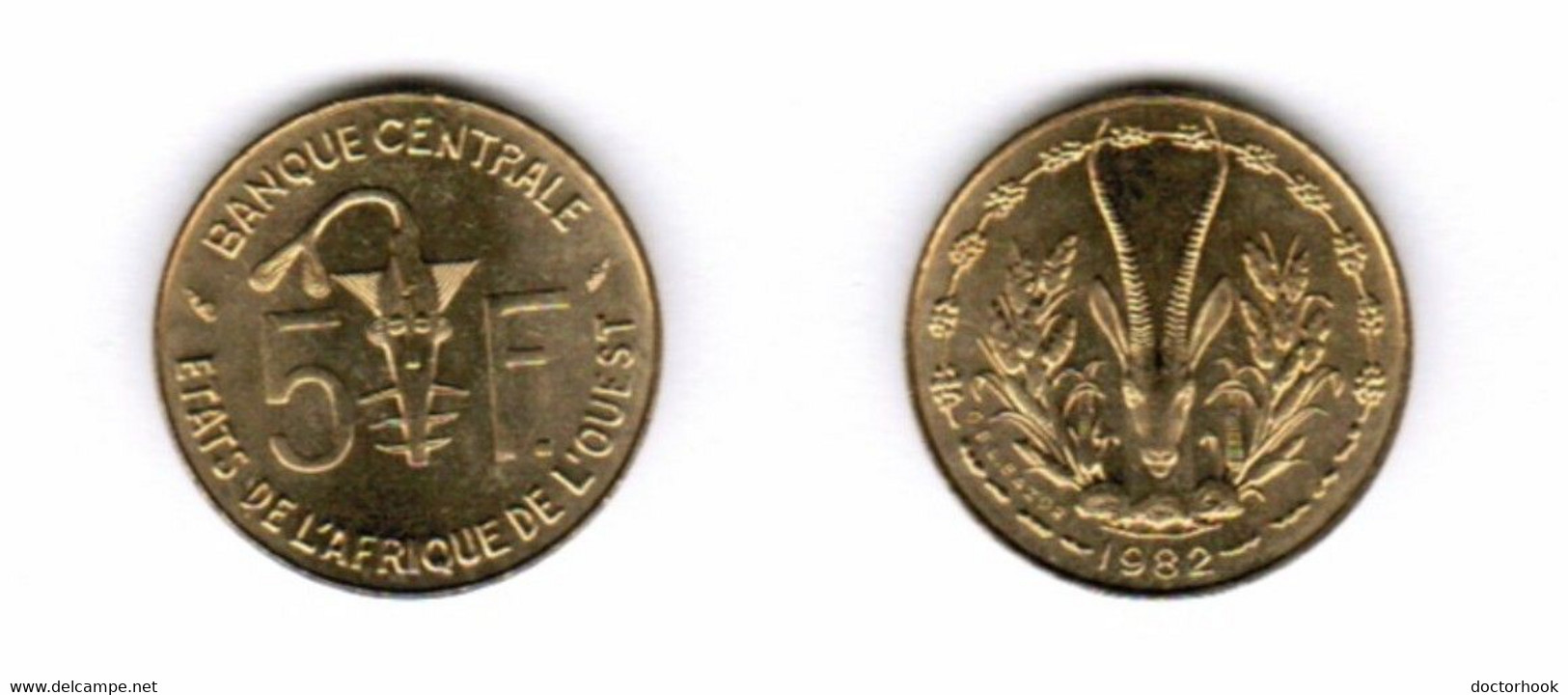 FRENCH WEST AFRICA   5 FRANCS 1982 (KM # 2a) #7014 - Französisch-Westafrika