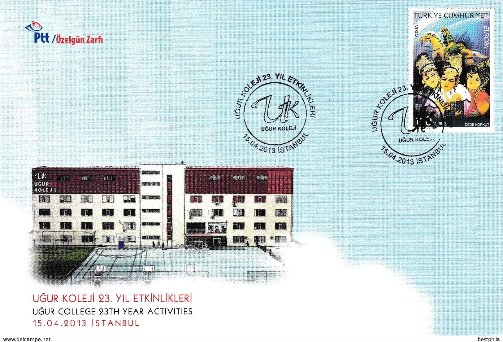 Turkey, Türkei - 2013 - Uğur College 23th Year Activities /// First Day Cover & FDC - Lettres & Documents