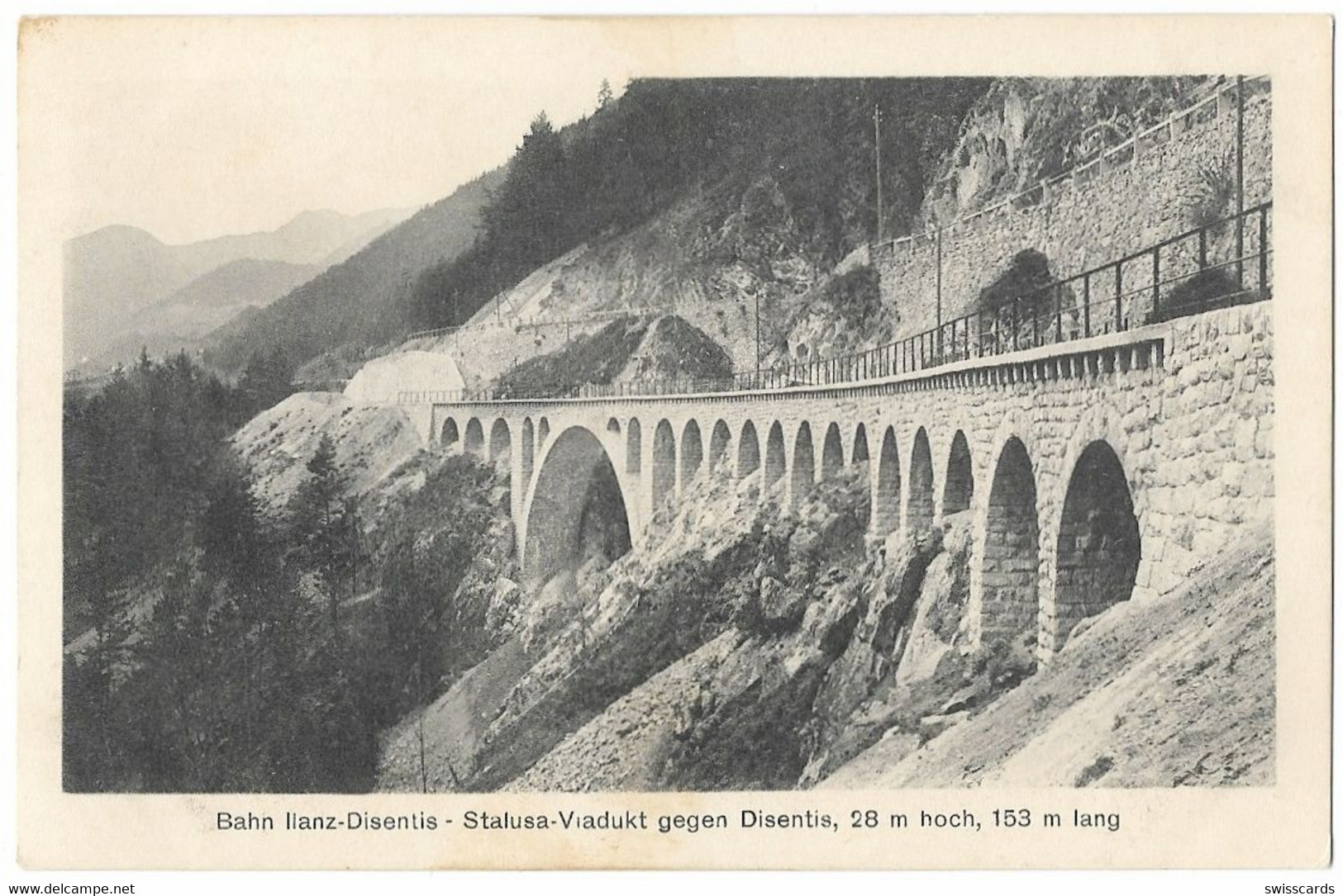 Bahn ILANZ-DISENTIS: Stalusa-Viadukt ~1910 - Ilanz/Glion