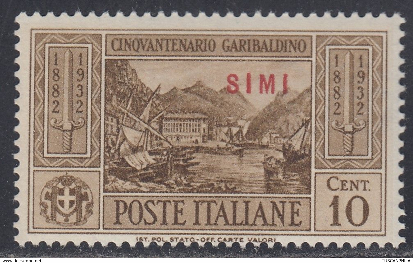 1932 Giuseppe Garibaldi 1 Val. Sass. 17 MNH** Cv 70 - Aegean (Simi)