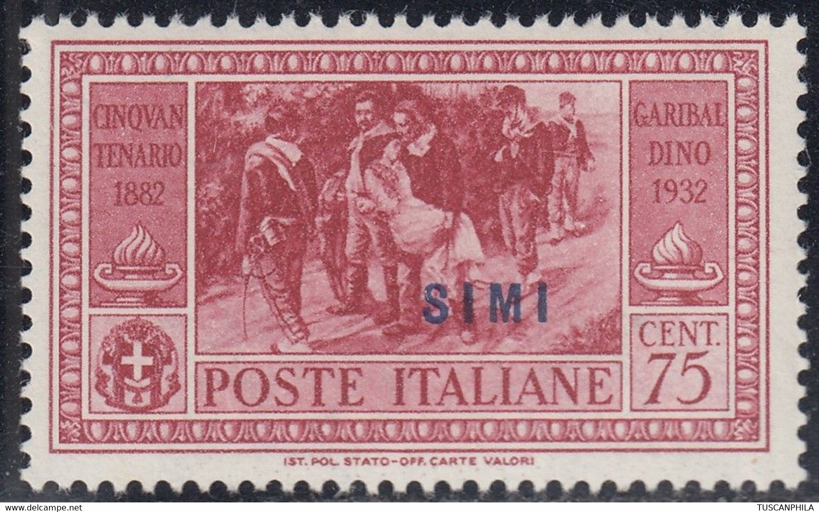 1932 Giuseppe Garibaldi 1 Val. Sass. 22 MNH** Cv 70 - Ägäis (Simi)