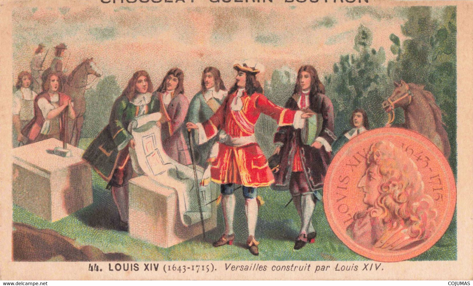 CHROMOS - S11613 - Chocolat Guérin Boutron Versailles Construit Par Louis XIV - Coupée Env.10,6x6,3cm-L2 - Guerin Boutron