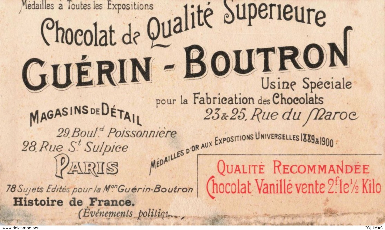 CHROMOS - S11614 - Chocolat Guérin Boutron Charlemagne Couronnement à Rome - Etat Coupée Env.10,6x6,3cm-L2 - Guérin-Boutron