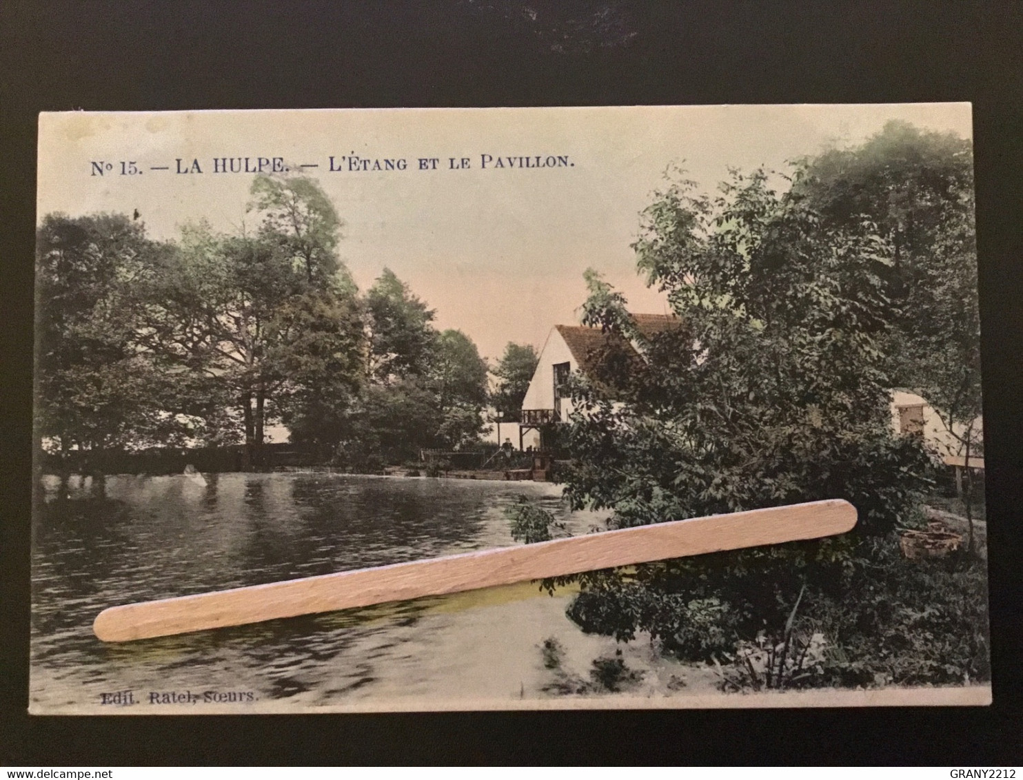 LA HULPE «  Nº15 L’ÉTANG ET LE PAVILLON 1910 «  PANORAMA COULEUR,ANIMÉE PÊCHEUR.M.MARCOVICI. - La Hulpe