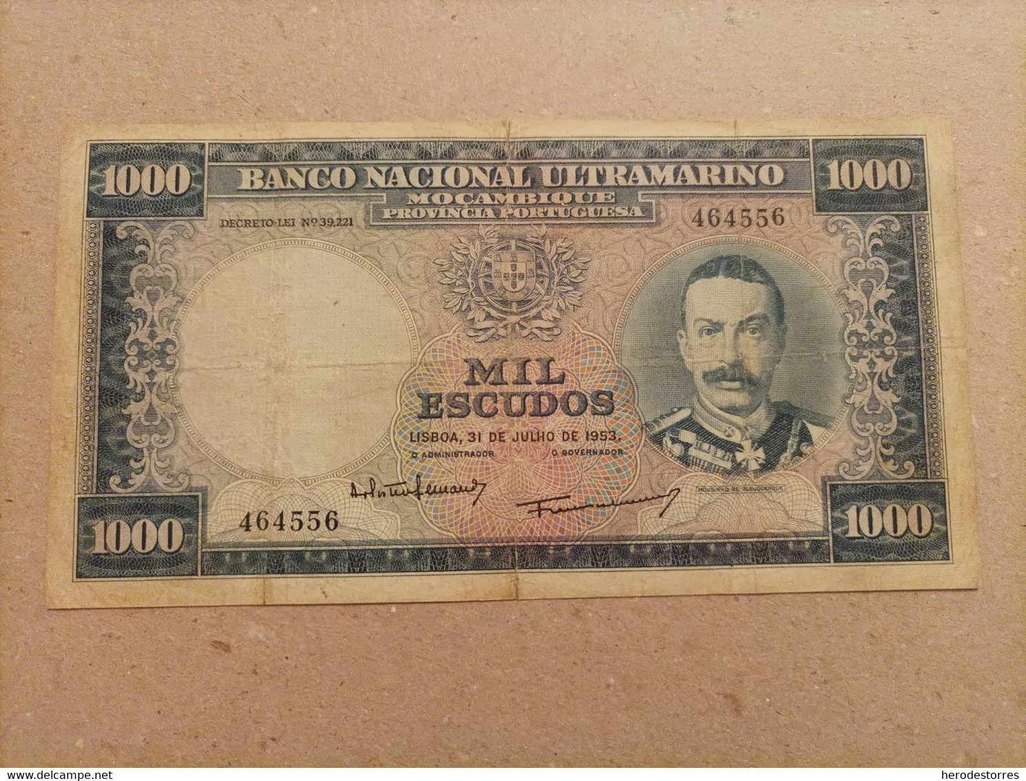 Billete De Mozambique De 1000 Escudos, Año 1953 - Mozambique