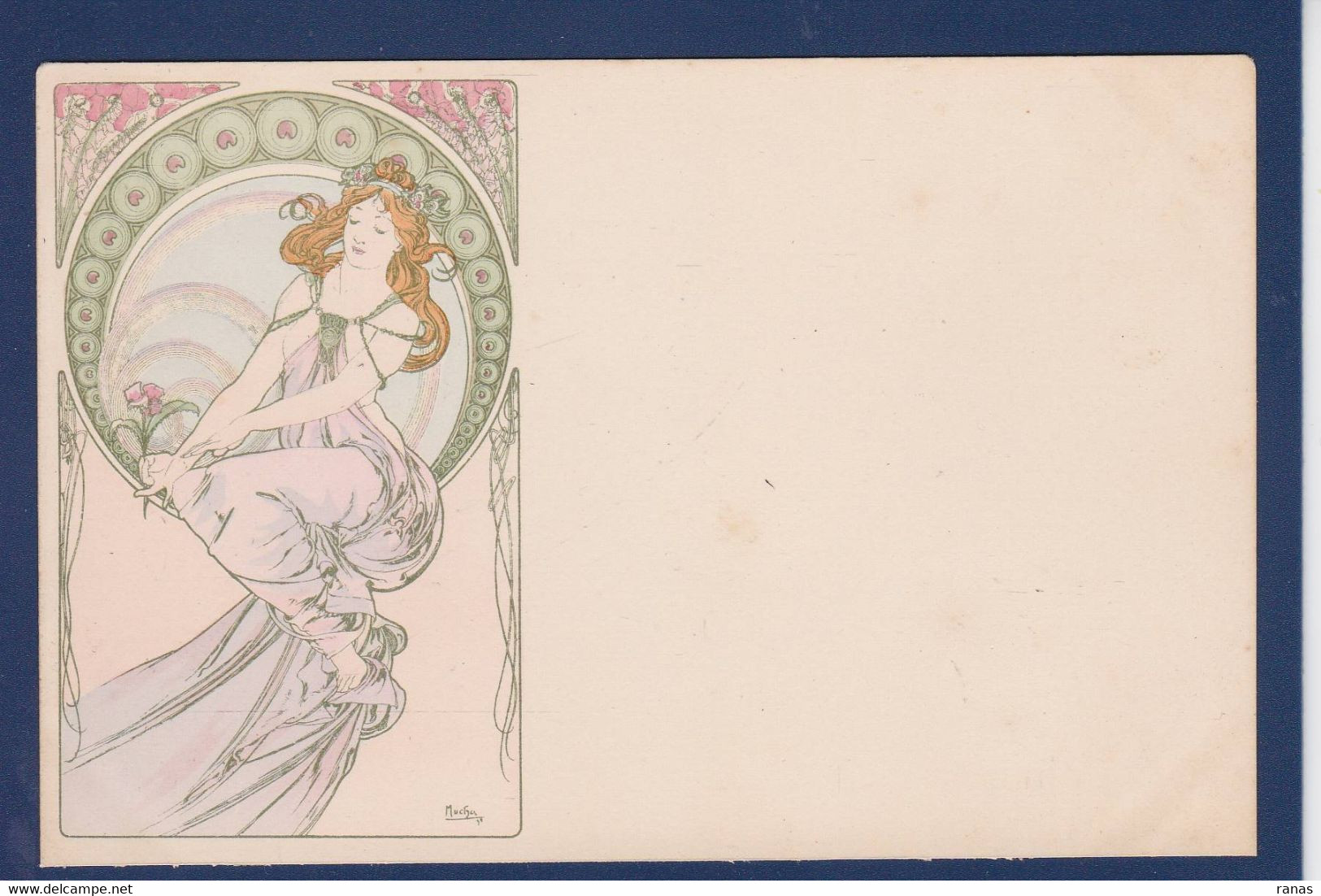 CPA MUCHA Alphonse Art Nouveau Femme Women Voir Dos - Mucha, Alphonse