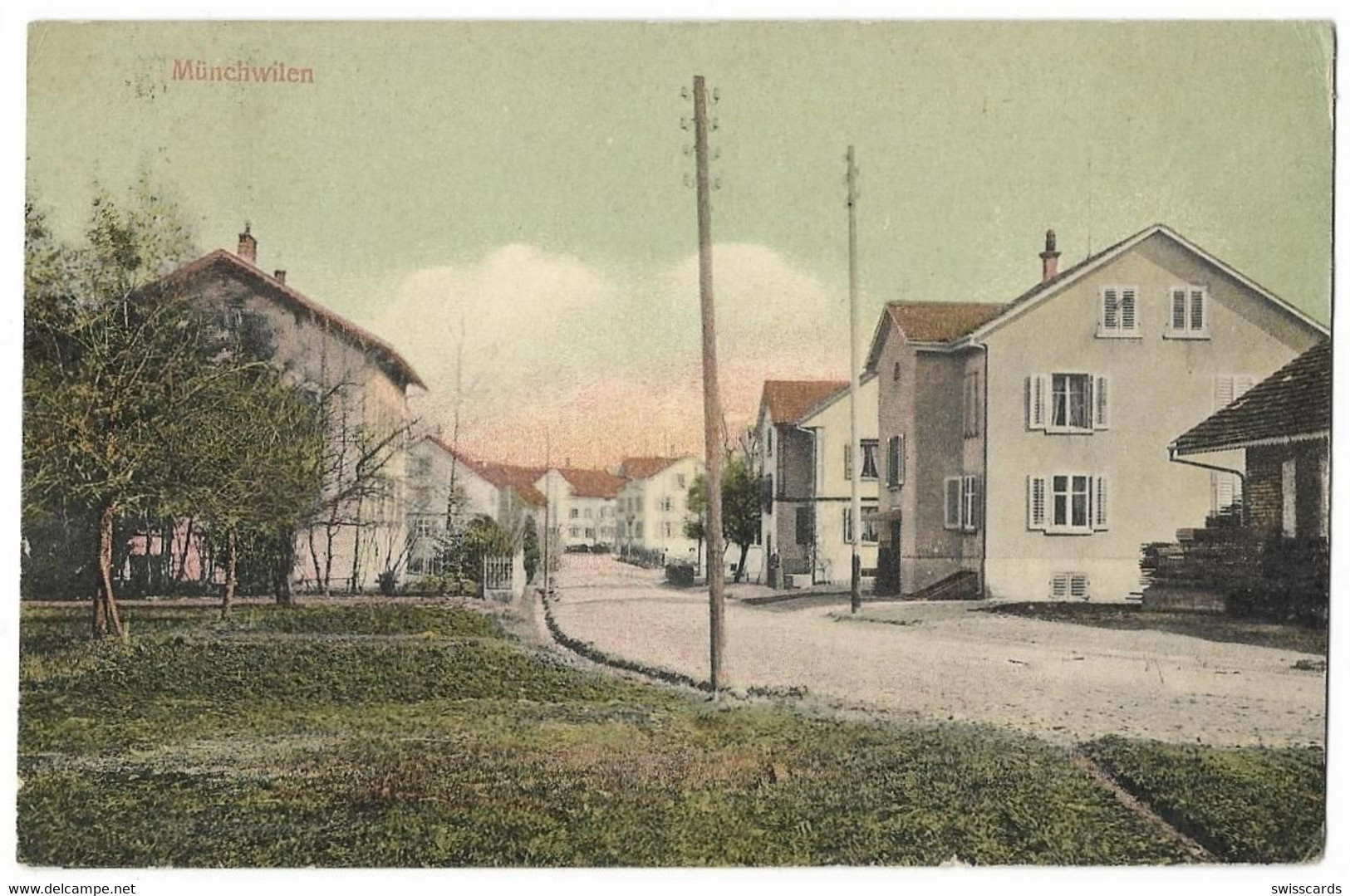 MÜNCHWILEN: Colorierte Dorfpassage 1913 - Münchwilen