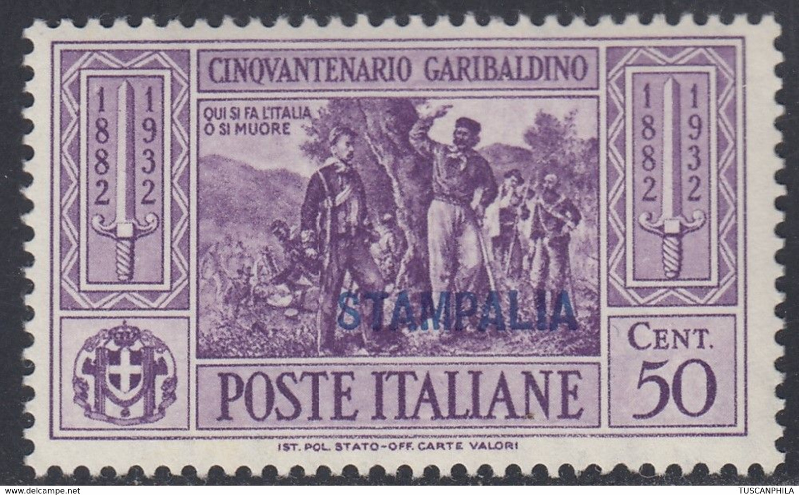 1932 Giuseppe Garibaldi 1 Val. Sass. 21 MNH** Cv 140 - Egée (Stampalia)