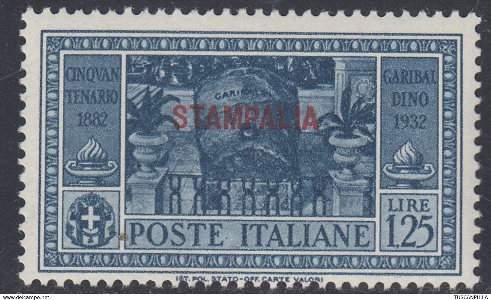 1932 Giuseppe Garibaldi 1 Val. Sass. 23 MNH** Cv 70 - Ägäis (Stampalia)