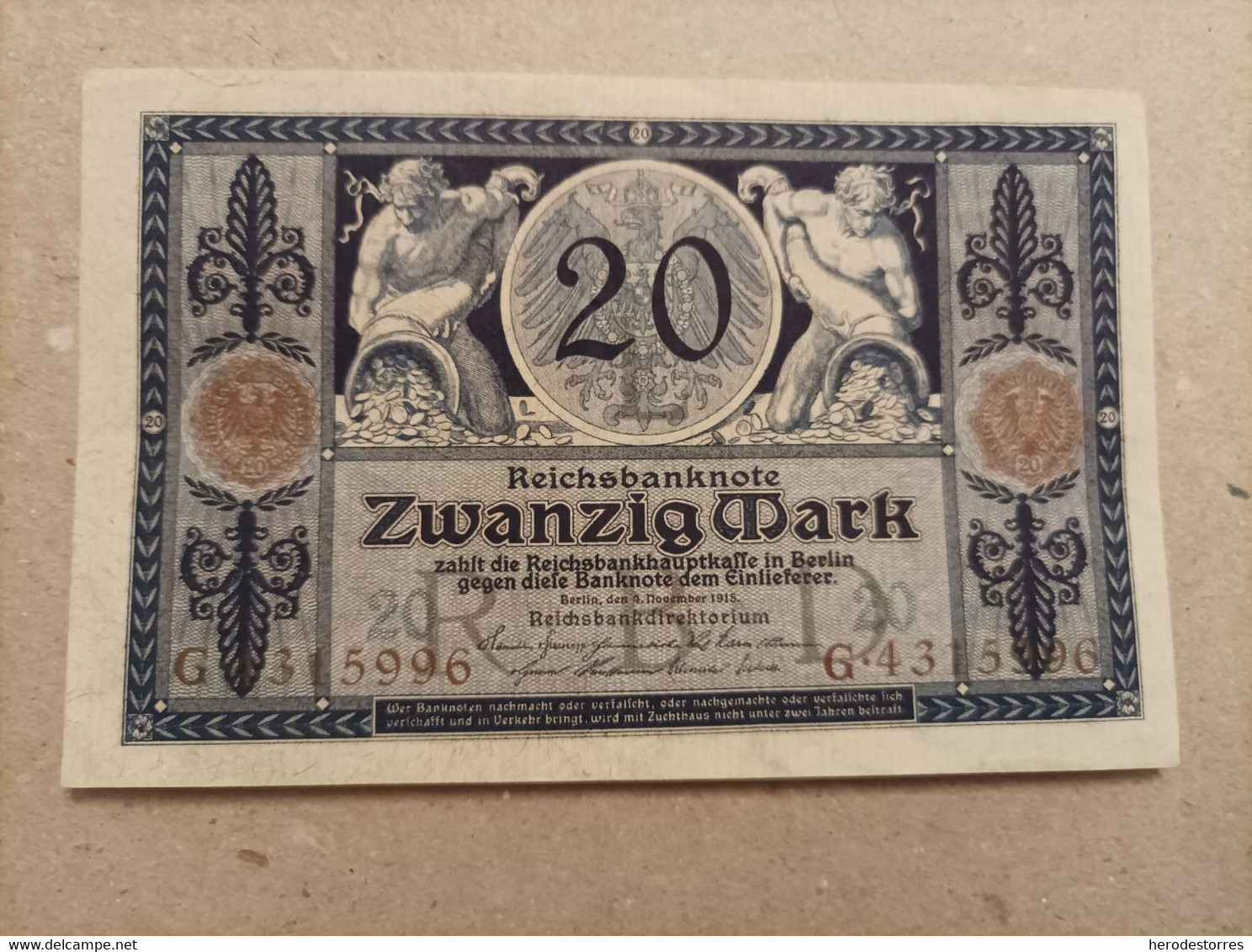 Billete De Alemania De 10 Mark, Año 1918, AUNC - A Identificar