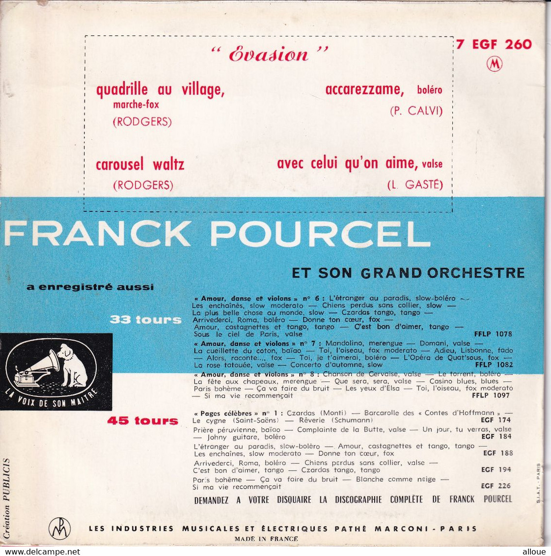 FRANCK POURCEL - FR EP  - QUADRILLE AU VILLAGE   + 3 - Musicals