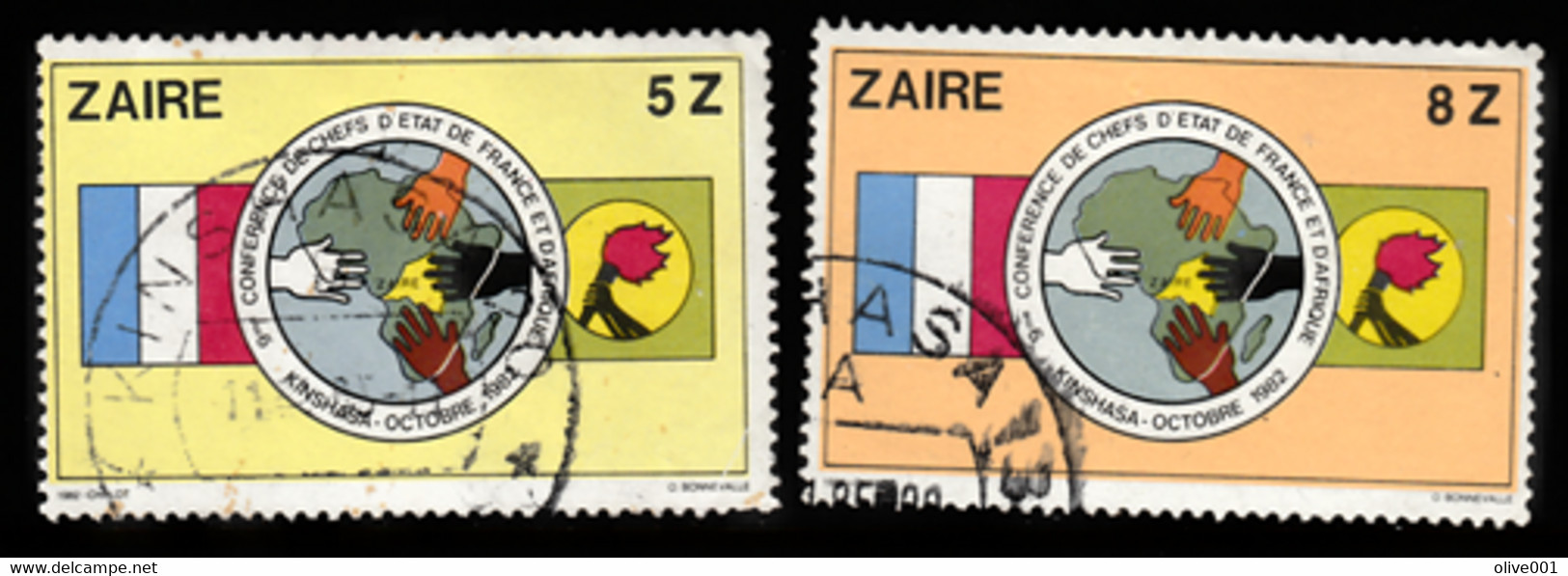 Tp De 1982 - 9e Conférence Des Chefs D'états France - Afique à Kinshasa - Y&T 1096/97 Obli (0) - Used - Used Stamps