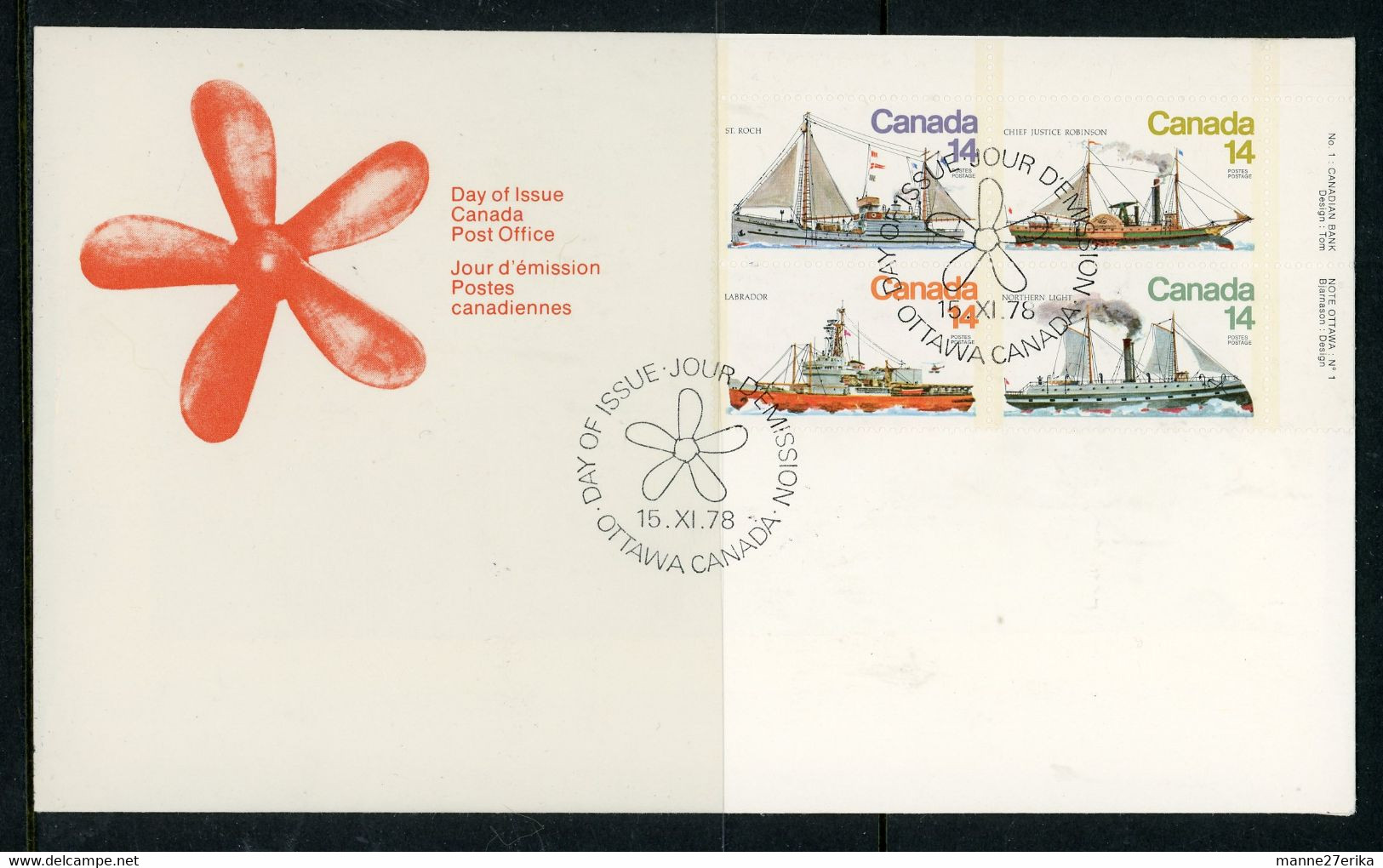 Canada 1978 FDC Ice Vessels - Cartas & Documentos