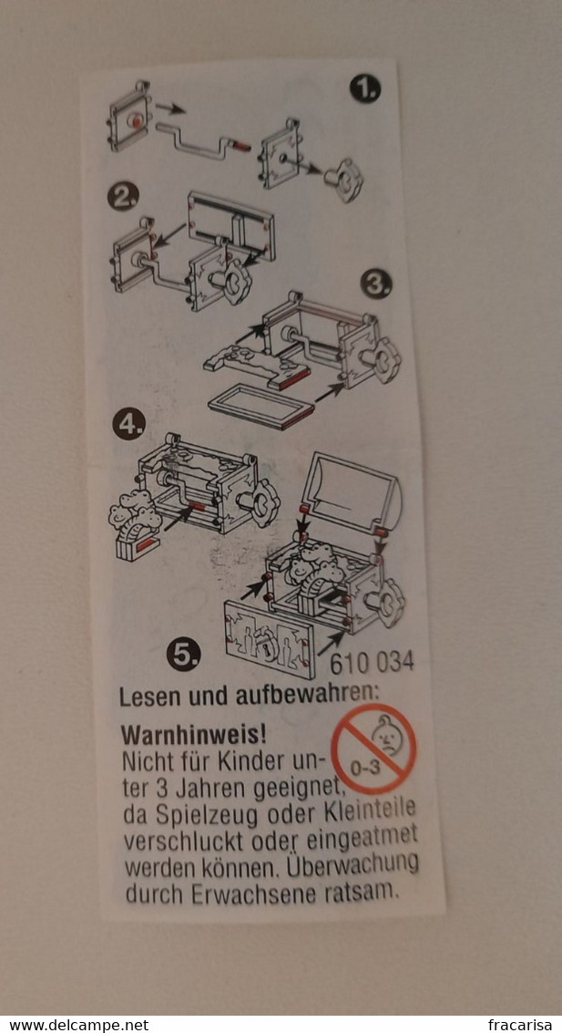 KINDER SURPRISE 2002 Deutch :         BPZ : 610034 - Instructions