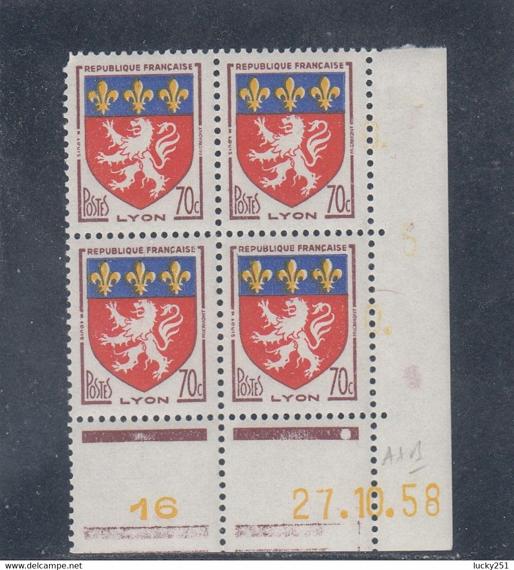 France - 27/11/56 - Neuf** - N°YT 1181** - Coin Daté - Armoirie De Villes - Lyon - 1950-1959