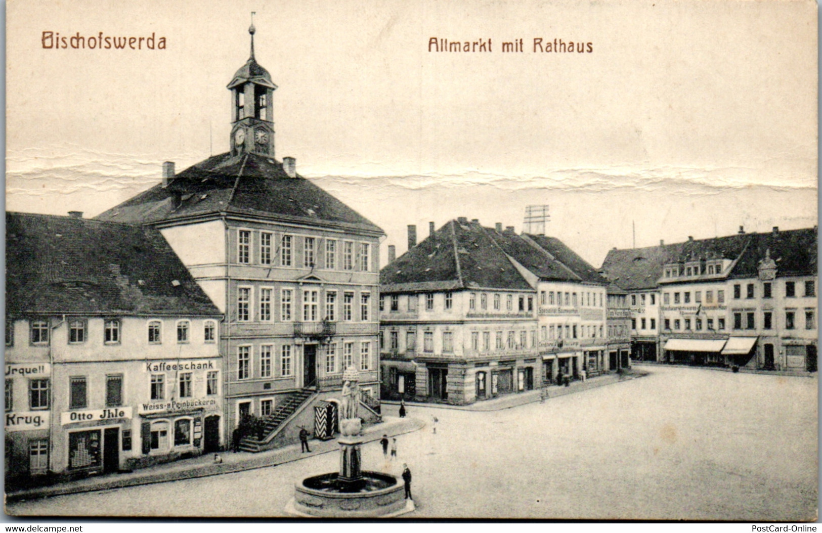 42903 - Deutschland - Bischofswerda , Altmarkt Mit Rathaus , Karte L. Beschädigt - Nicht Gelaufen - Bischofswerda