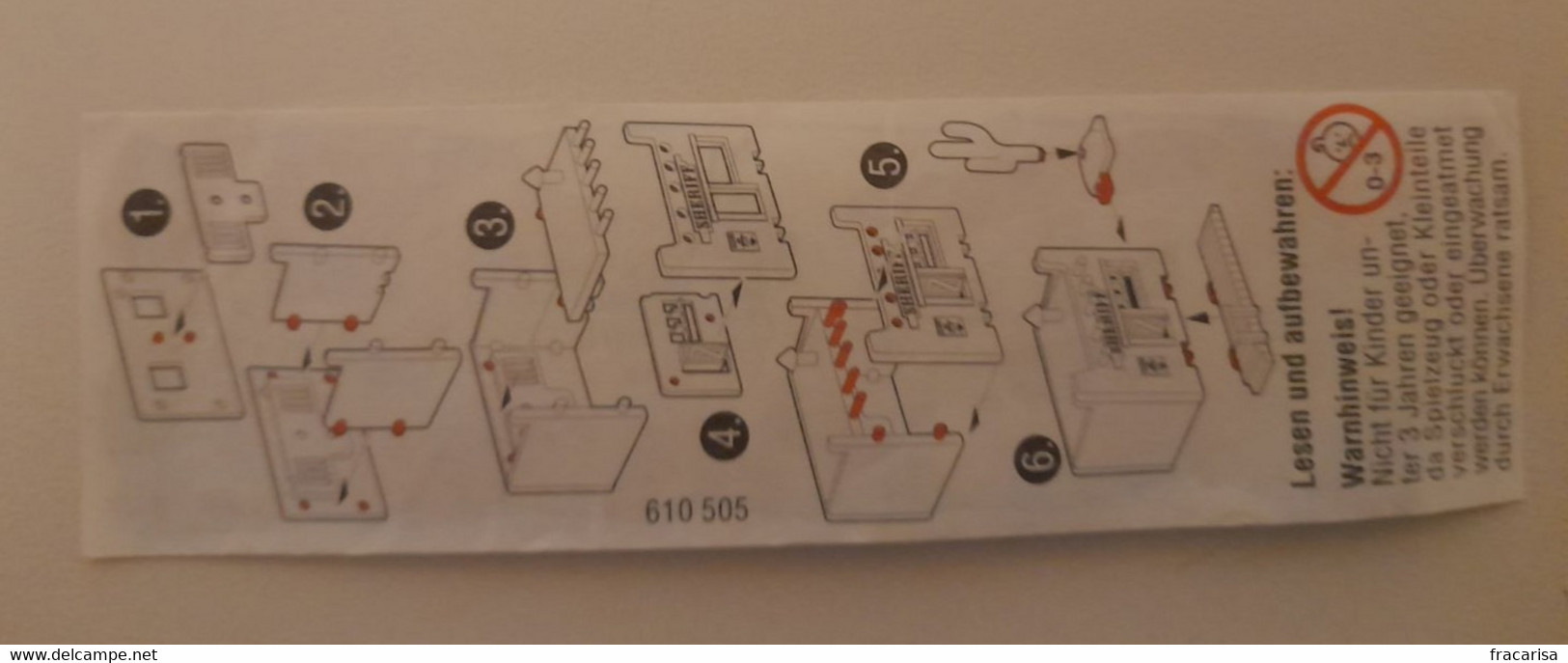 KINDER SURPRISE 2002 Deutch :         BPZ : 610505 - Instructions