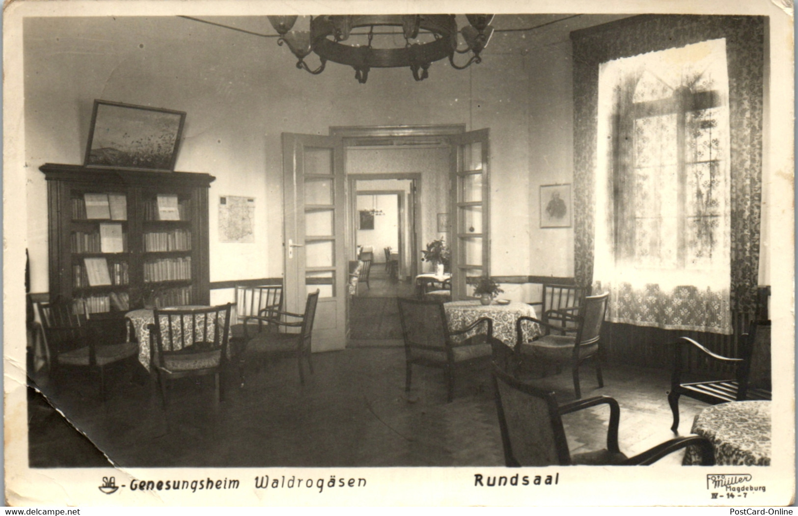 42954 - Deutschland - Möckern , Genesungsheim Waldrogäsen , Rundsaal - Gelaufen 1953 - Burg