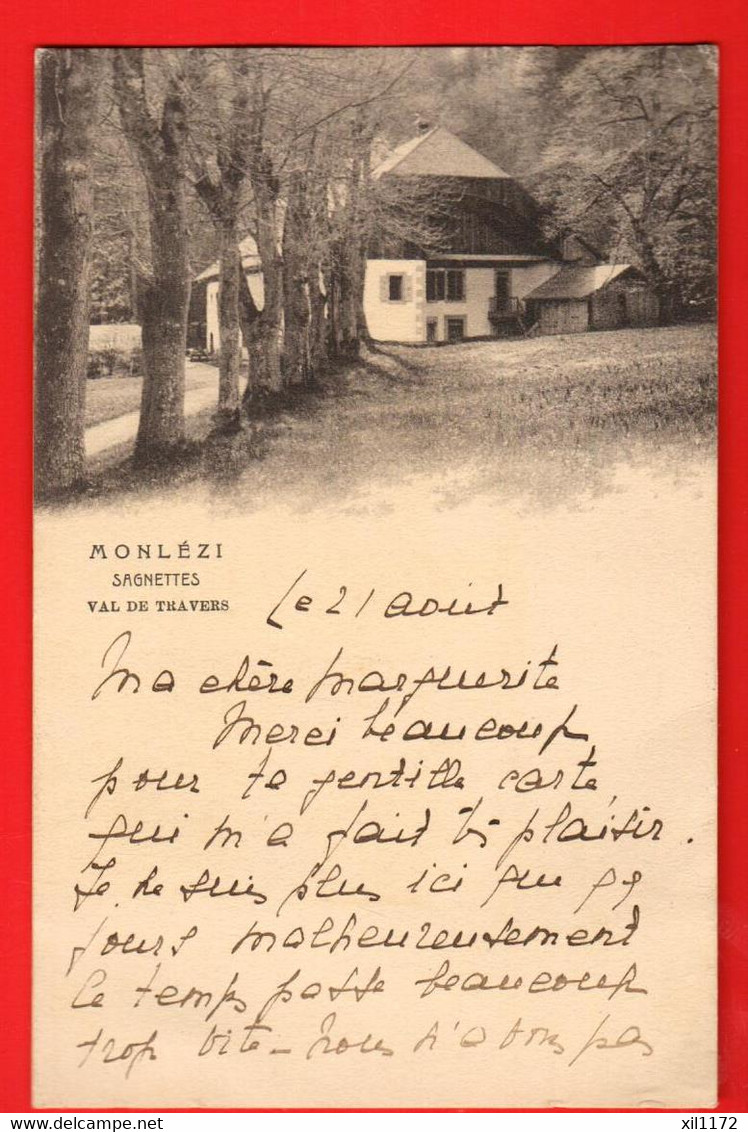 FKL-23 RARE  RARE Monlézi Sagnettes Val De Travers. Circulé 1913 Vers Peseux Carte-photo - La Sagne