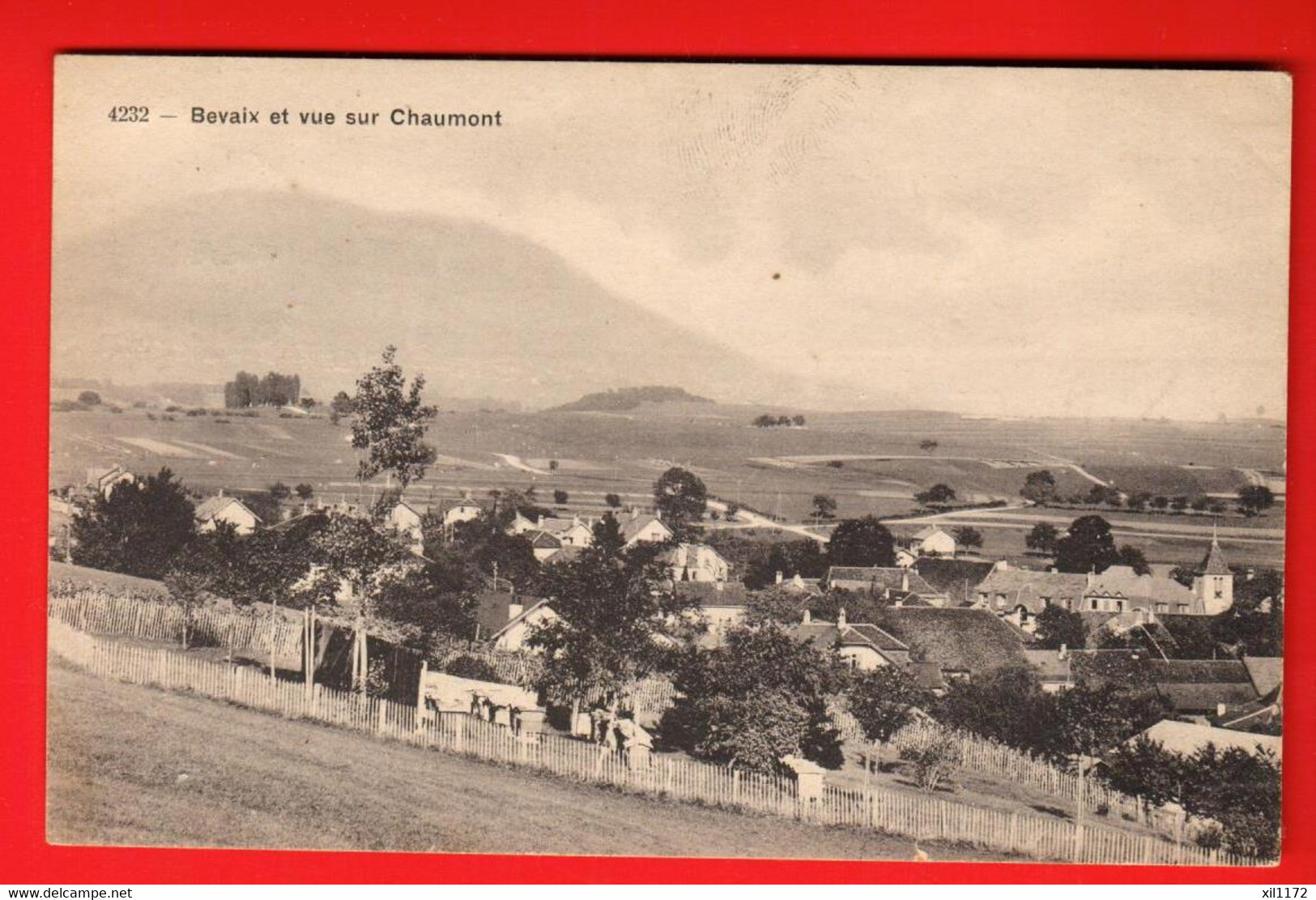 FKL-24  Bevaix Et Vue Sur Chaumont  Circ. 1915 Vers Dombresson.  Phototypie  4232 - Bevaix