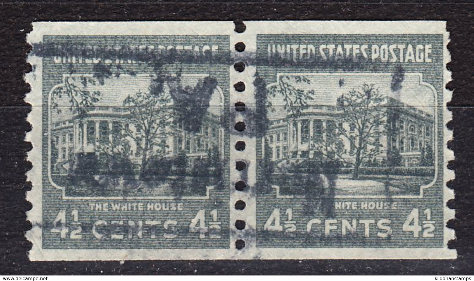 USA 1939 Cancelled, Coil Pair, Sc# 844, SG - Roulettes