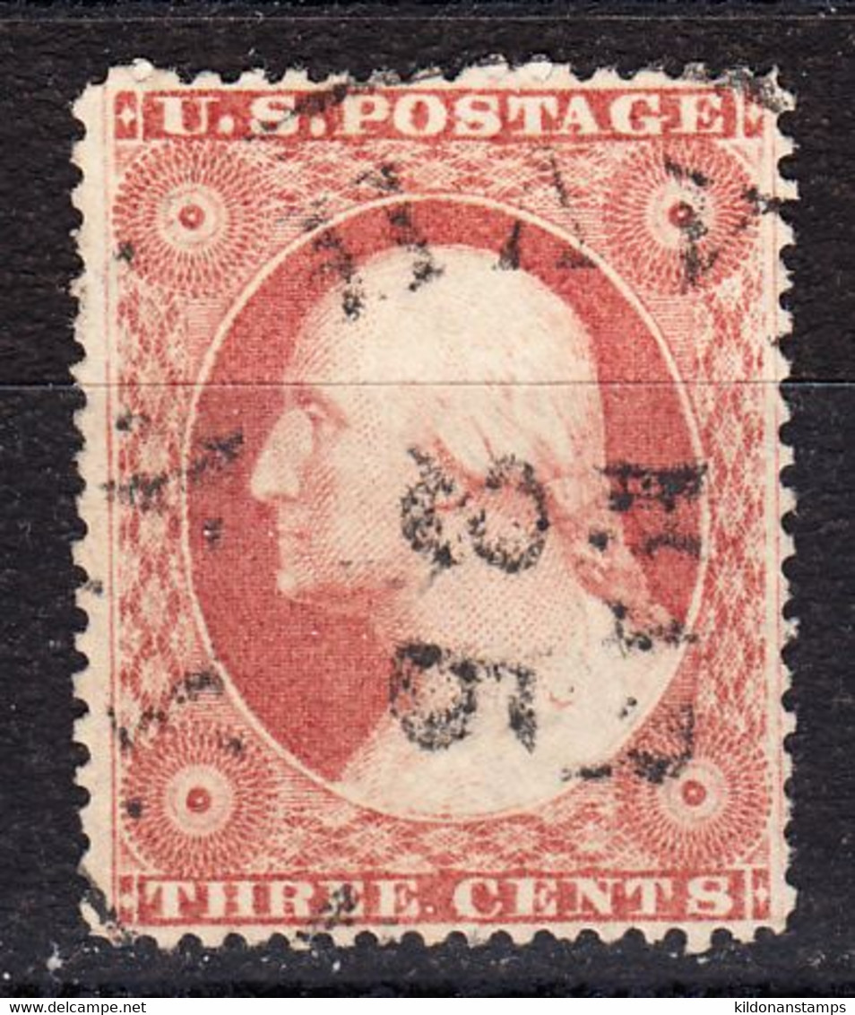 USA 1857-61 Cancelled, 3cent Dull Red, Type 3, Sc# 26 - Usati