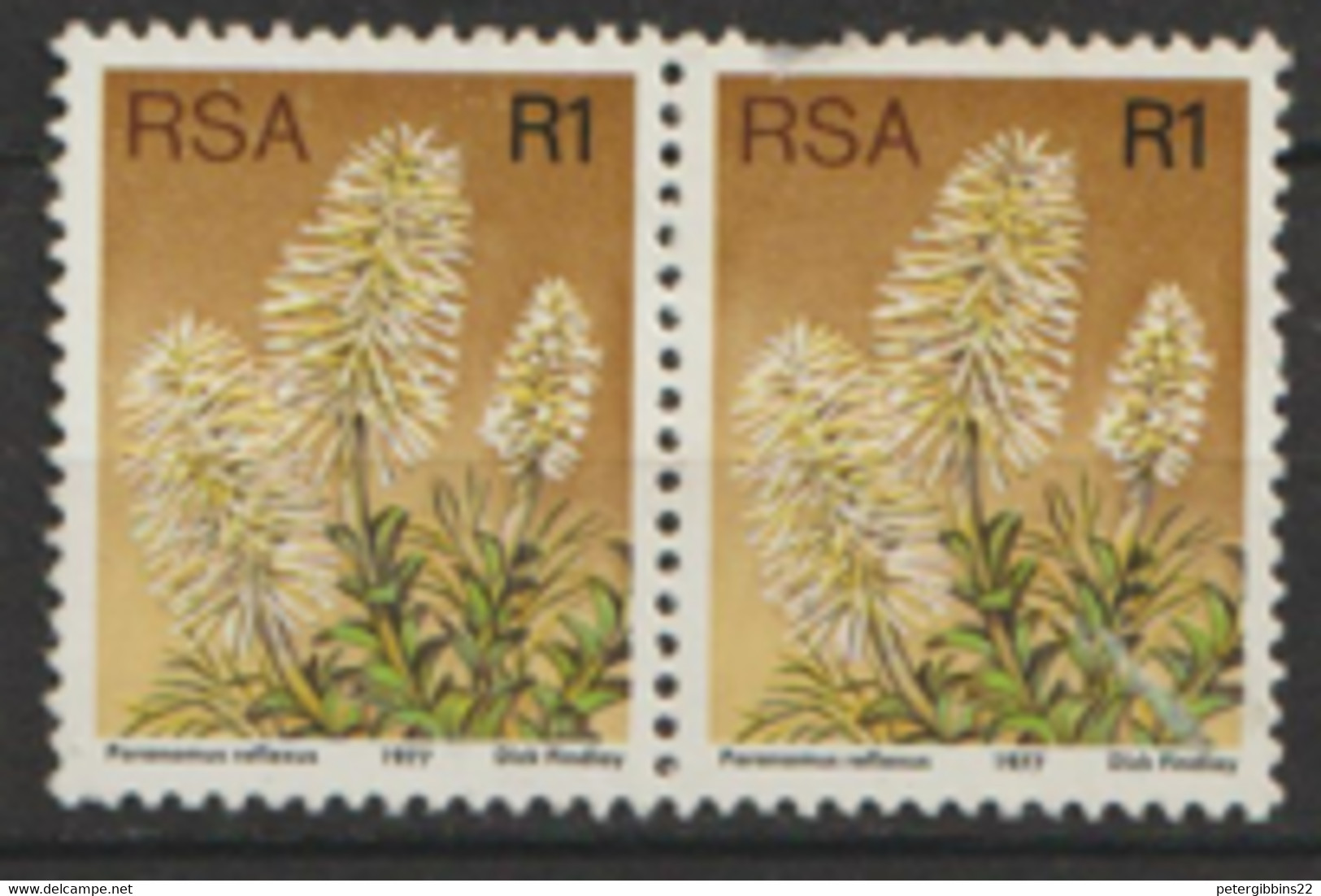 South Africa   1977   SG 419a  1R  Unmounted Mint  Pair - Neufs