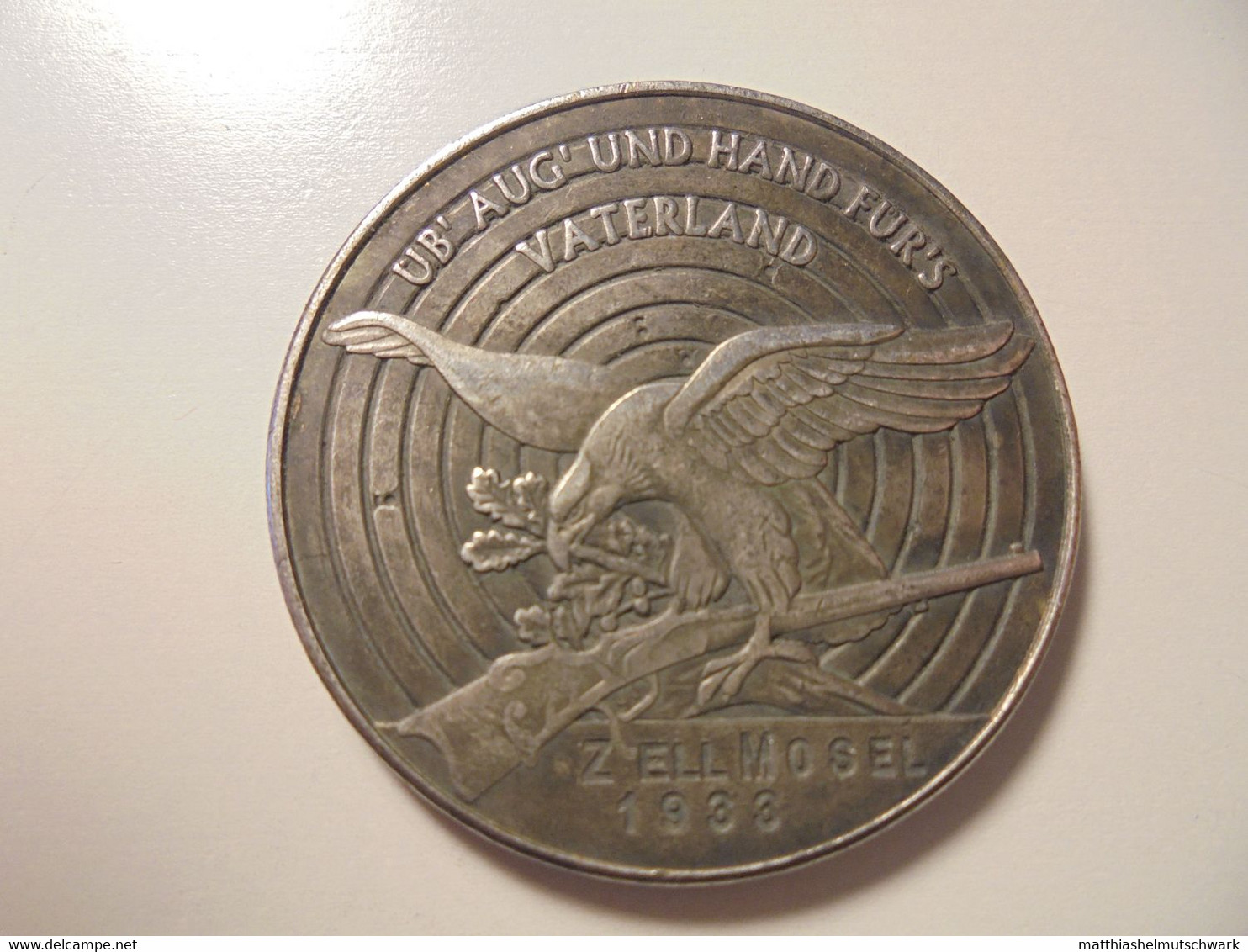 Schützenmedaille „Üb‘ Aug‘ Und Hand Für’s Vaterland“, Zell A. D. Mosel, Deutschland, 1933 - Alemania