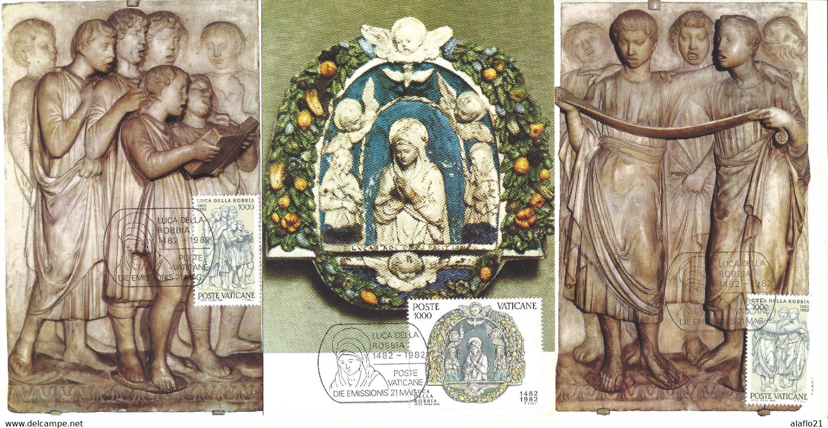 VATICAN - 3 CARTES MAXIMUM - Yvert N° 728/30 - ANNIVERSAIRE MORT SCULPTEUR LUCA DELLA ROBBIA - Maximumkaarten