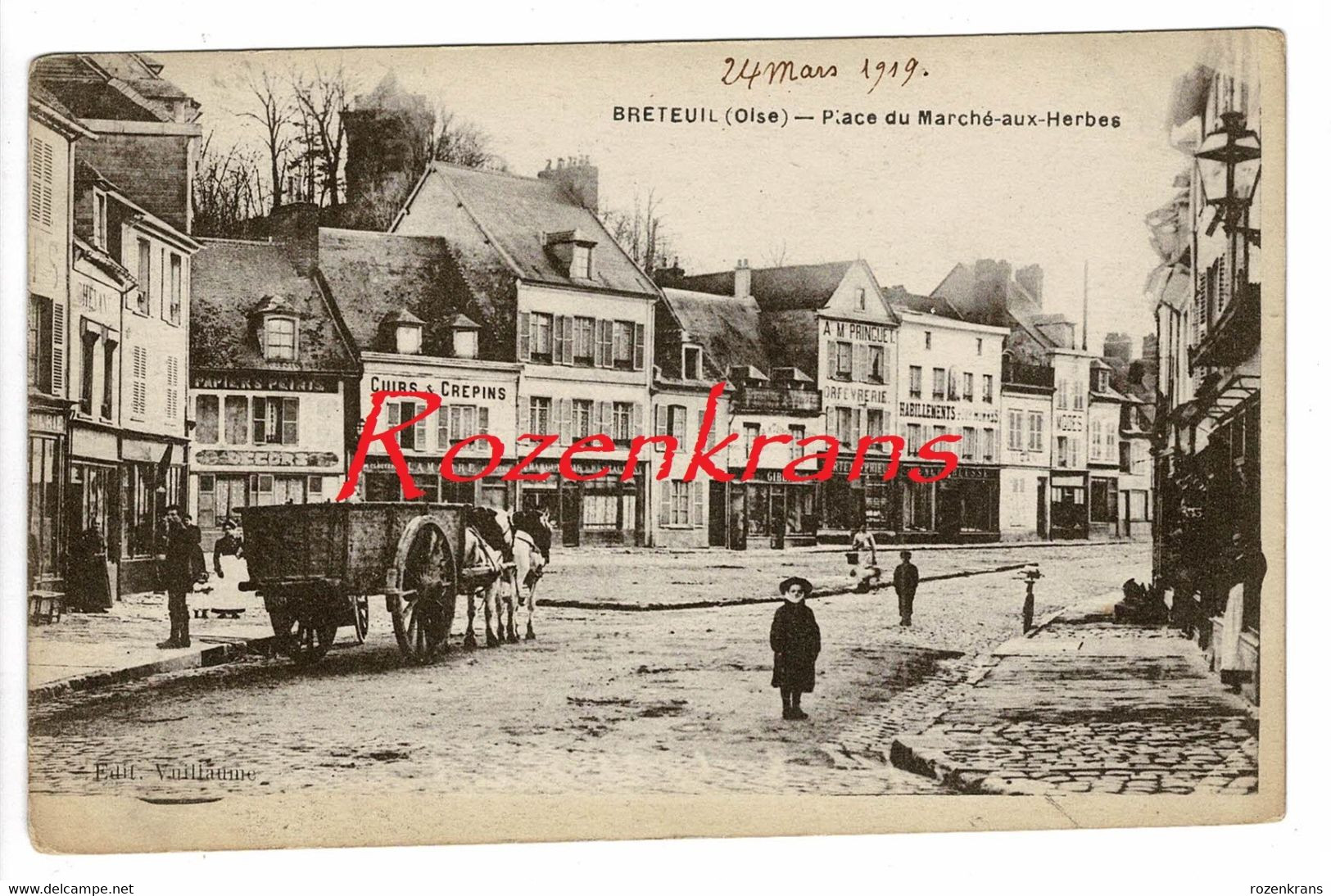 Oise - Breteuil - Place Du Marchè Aux Herbes CPA France Frankrijk Carte Postale Animee - Breteuil