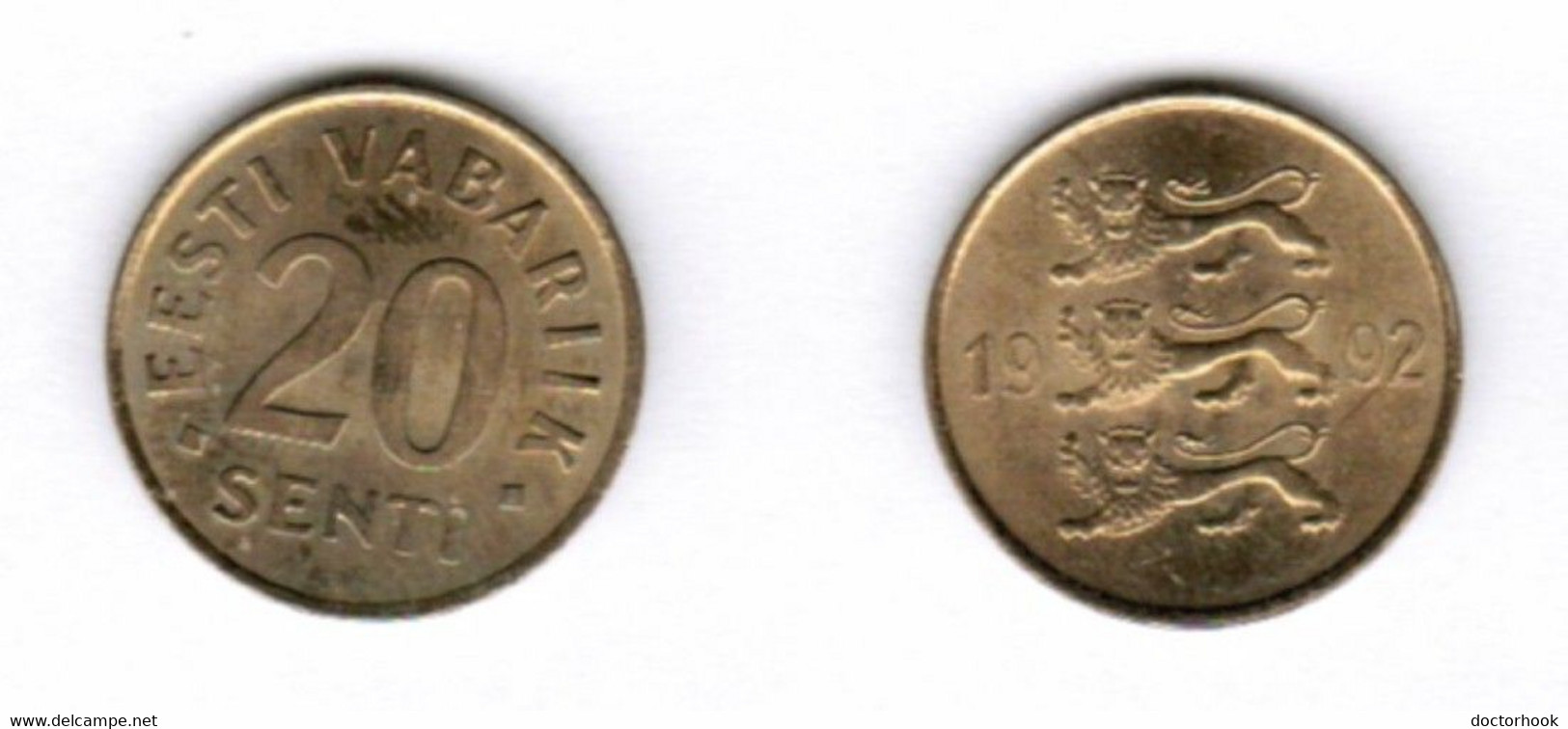 ESTONIA   20 SENTI 1992 (KM # 23) #7021 - Estonia