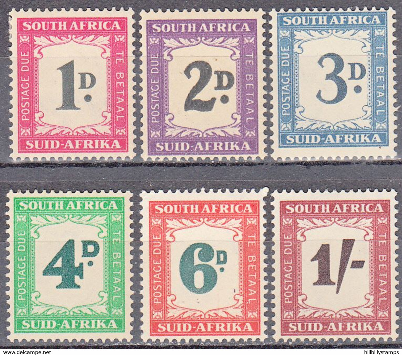 UNION OF SOUTH AFRICA  SCOTT NO J40-45  MINT HINGED  YEAR  1950 - Portomarken