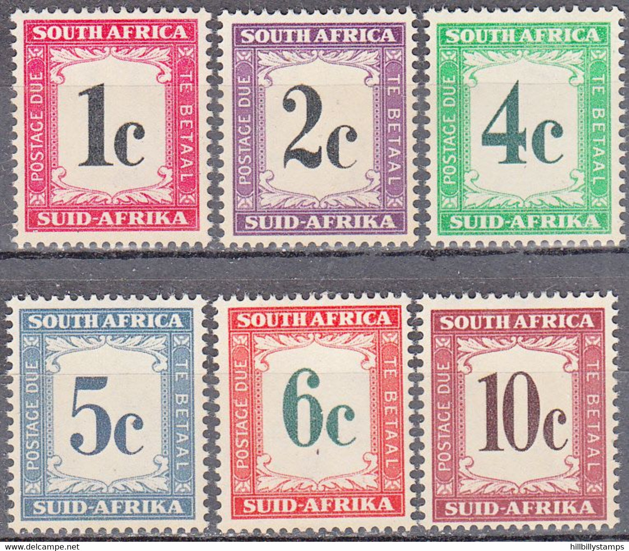UNION OF SOUTH AFRICA  SCOTT NO J46-51  MINT HINGED  YEAR  1961 - Segnatasse