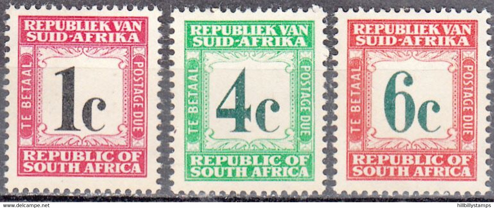 UNION OF SOUTH AFRICA  SCOTT NO J52-54  MINT HINGED  YEAR  1961 - Segnatasse