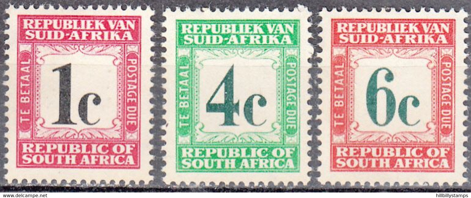UNION OF SOUTH AFRICA  SCOTT NO J52-54  MINT HINGED  YEAR  1961 - Portomarken