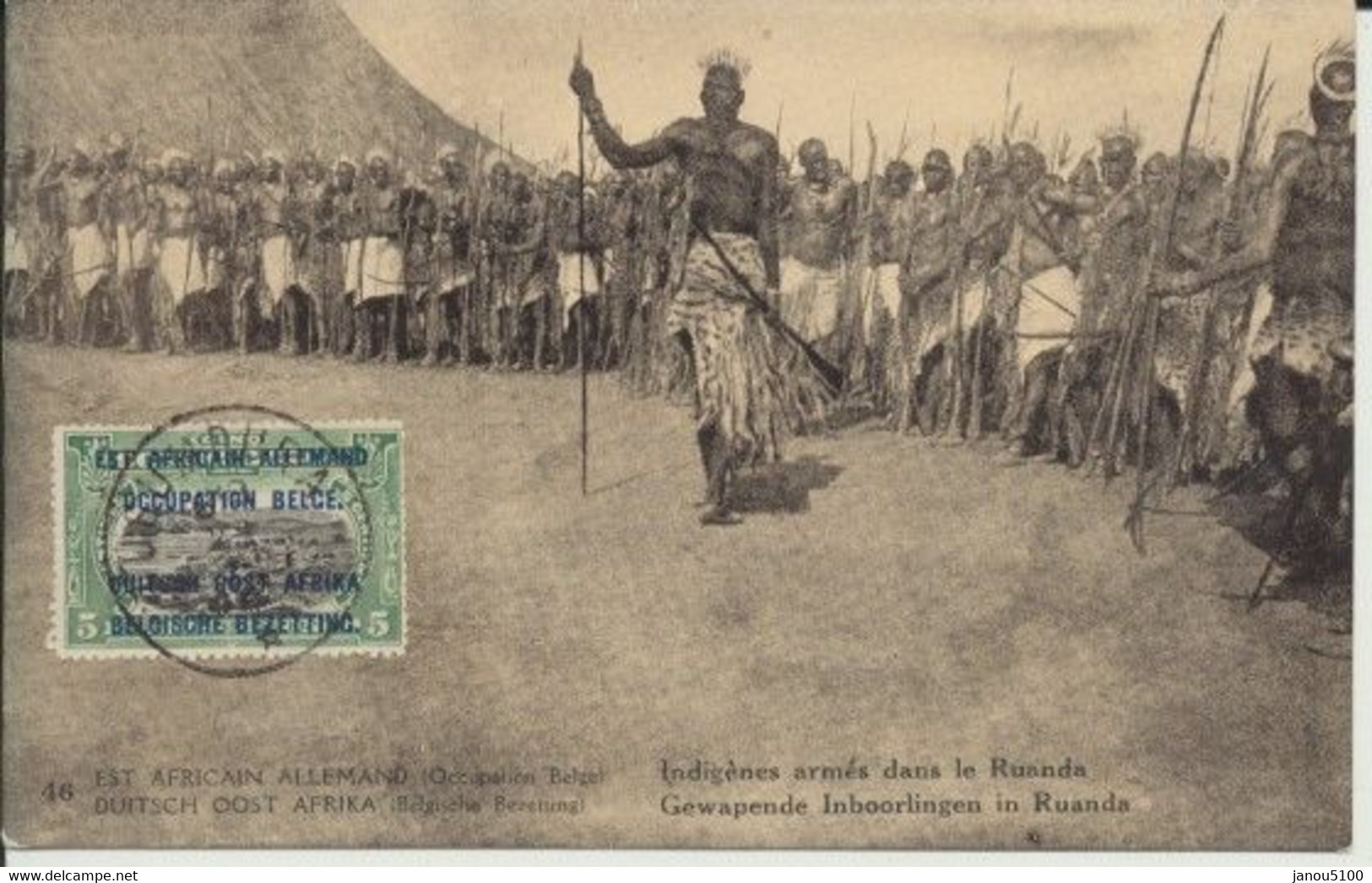 CARTES  POSTALES     AFRIQUE  EST AFRICAIN ALLEMAND (occupation Belge)   Indigènes Armés Dans Le Ruanda. - Rwanda