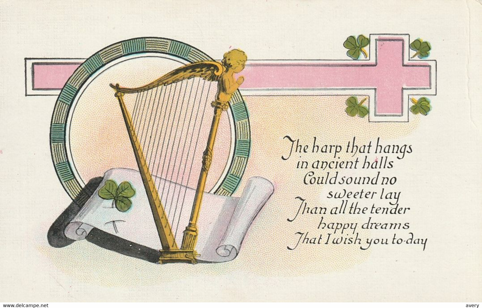 St. Patrick's Day  The Harp That Hangs In Ancient Halls  Could Sound No Sweeter Lay Than All The Tender Happy .  .  .  . - Saint-Patrick