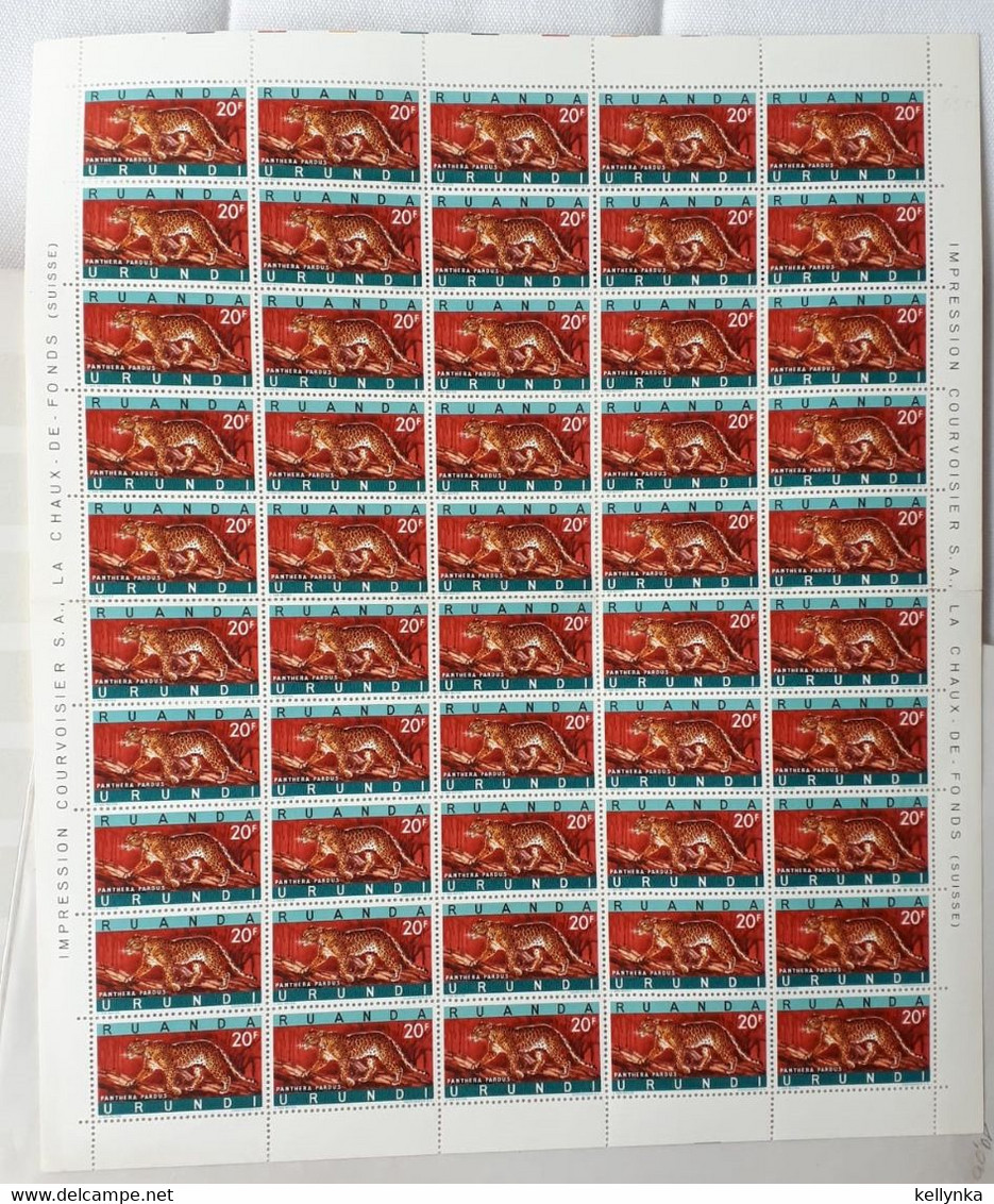 Ruanda Urundi - 216A - Feuille Complète - Panthère - 1961 - MNH (Voir Photo) - Ungebraucht