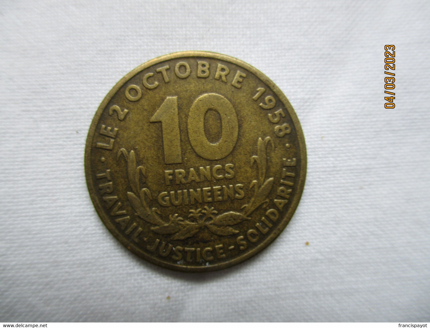 République De Guinée: 10 Francs 1959 - Guinea