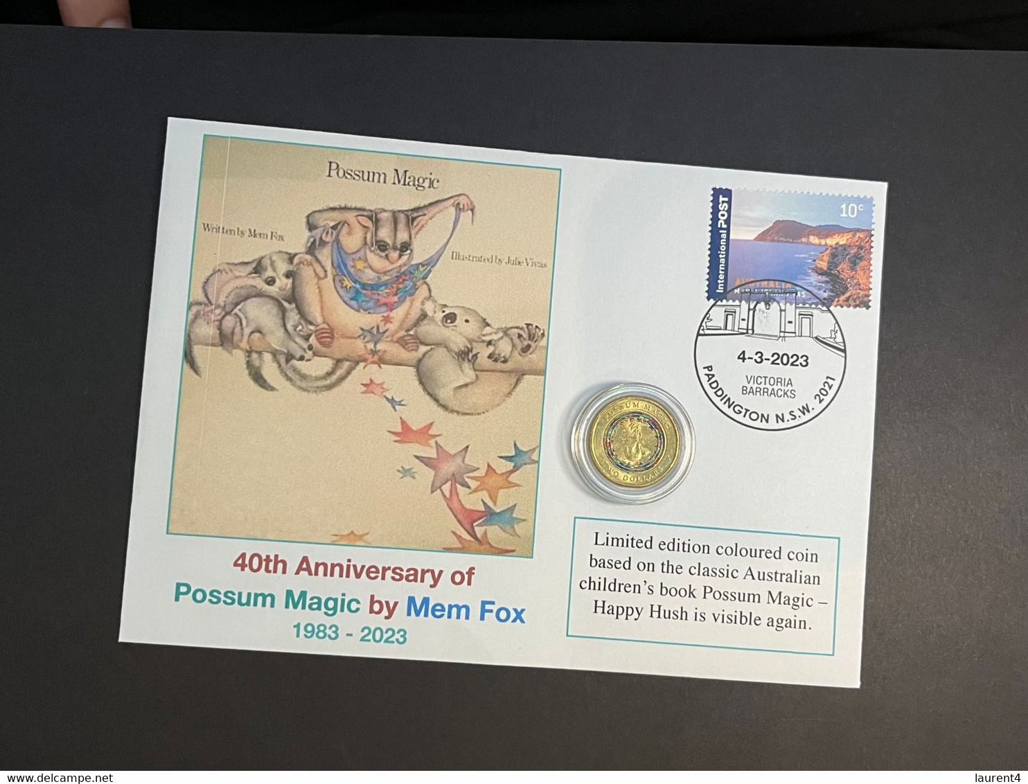 (1 P 24) 40th Anniversary Of Possum Magic By Mem Fox - With $ 2.00 Possum Magic Coin (Happy Hush) - 2 Dollars