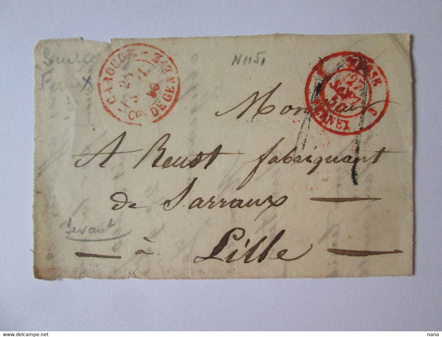 Switzerland/Suisse Lettre/letter Du 27 Sept 1850 Carouge-commune Ferney(France) - 1843-1852 Kantonalmarken Und Bundesmarken