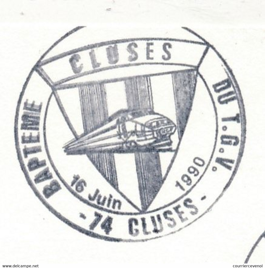 FRANCE - Entier CP 2,10 Briat - Obl. Temporaire "Baptème Du TGV - 74 CLUSES" 16 Juin 1990 - Cachets Commémoratifs