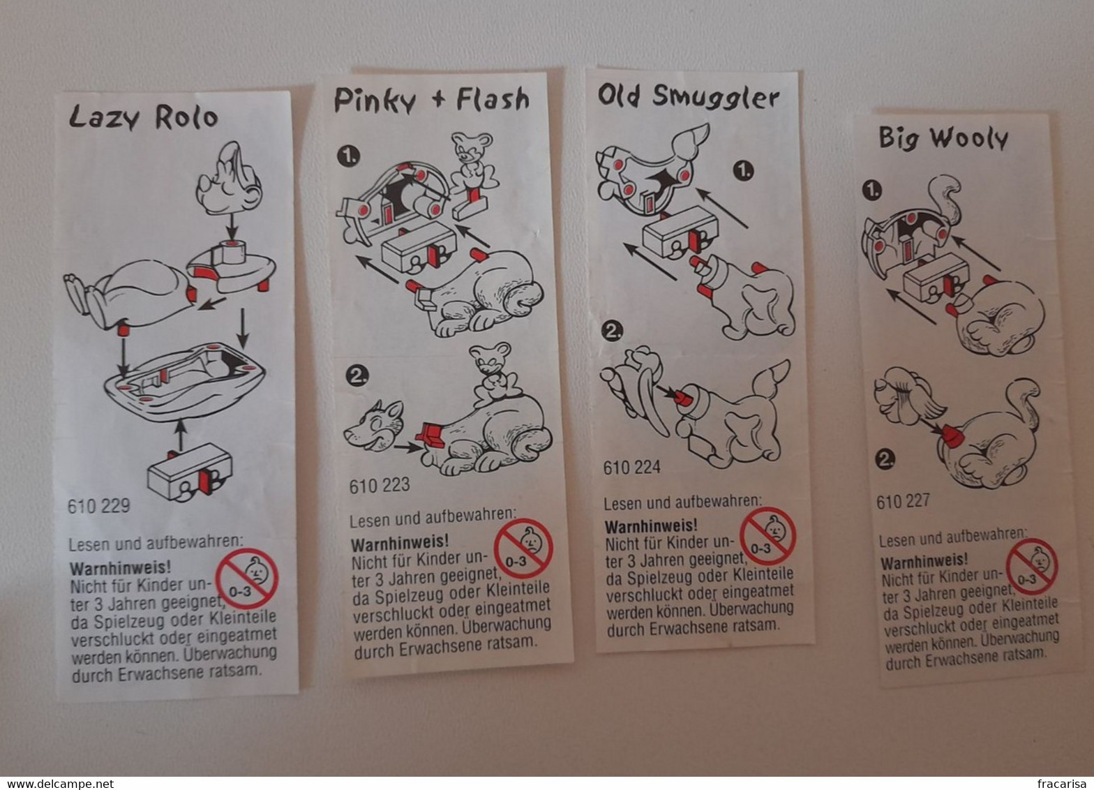 KINDER SURPRISE 2002 Deutch :         4 BPZ  Série " Crazy Coolies " - Instructions