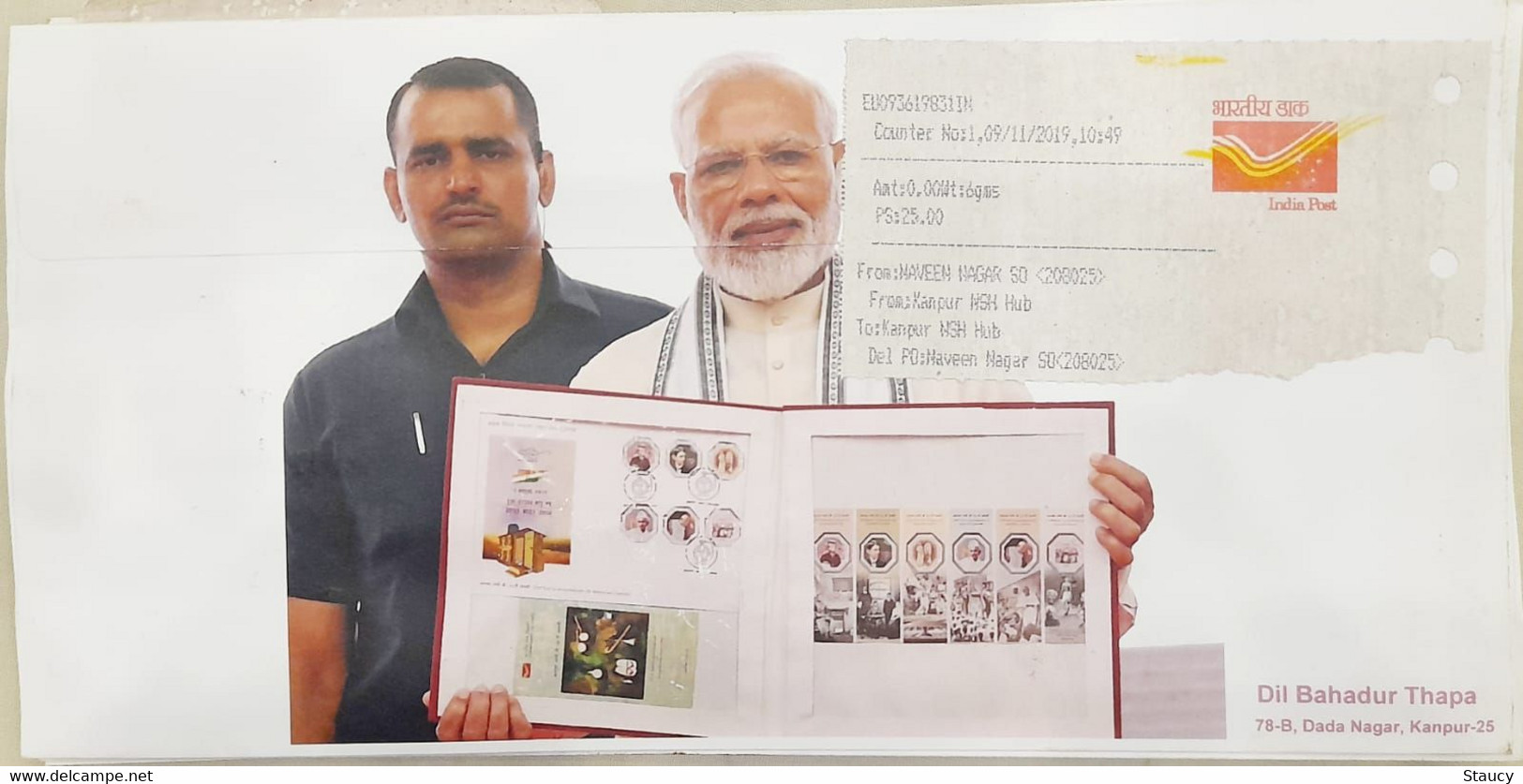 India 30th.January'2019 Beautiful Designer Envelope 71st.Martyr's Day Franked With Mahatma Gandhi Stamps Registered Used - Briefe U. Dokumente