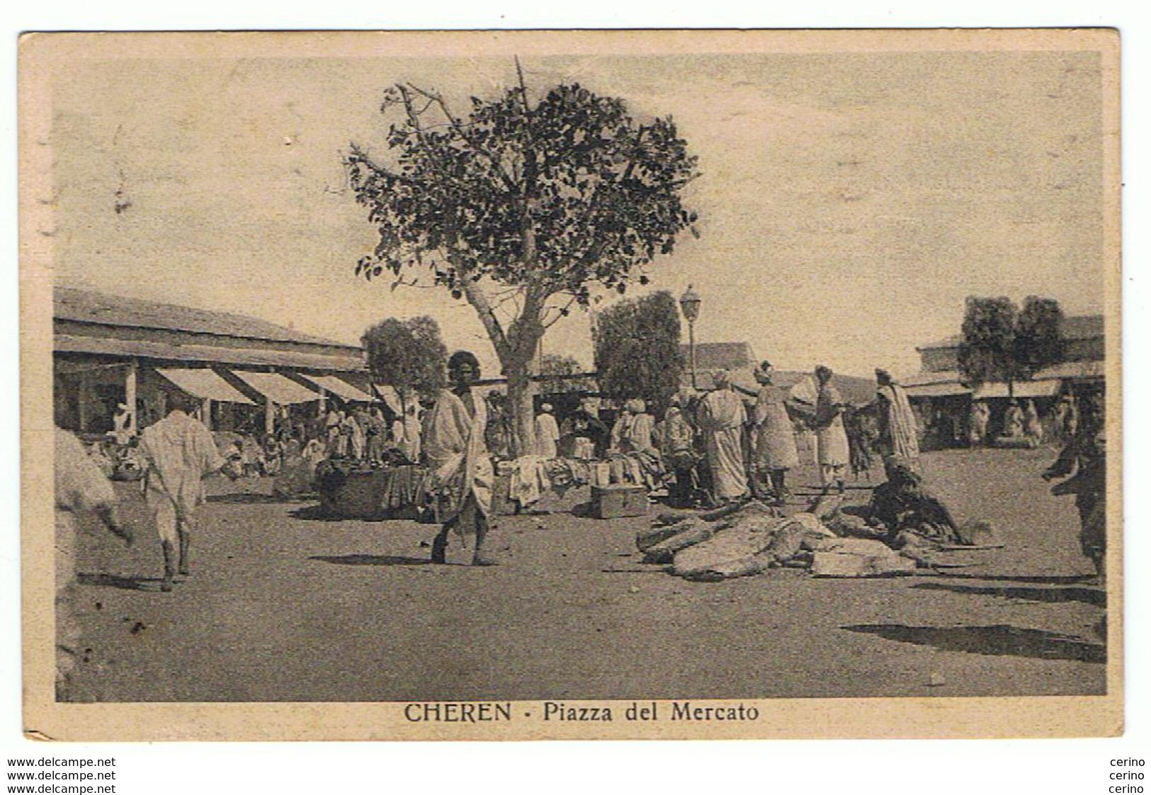 ERITREA  ITALIANA:  CHEREN  -  PIAZZA  DEL  MERCATO  -  PER  L' ITALIA  -  FP  -  RR - Markthallen